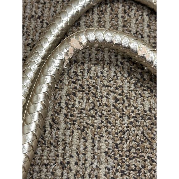 Felix Rey Tote Bag Women Blue Canvas Faux Leather Fish Sequin Gold Handles Purse - Picture 4 of 9